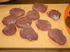 Die Fleischscheiben.