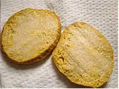 Vor der Weiterverarbeitung. Der Seitan hätte noch länger in der Brühe kochen können.