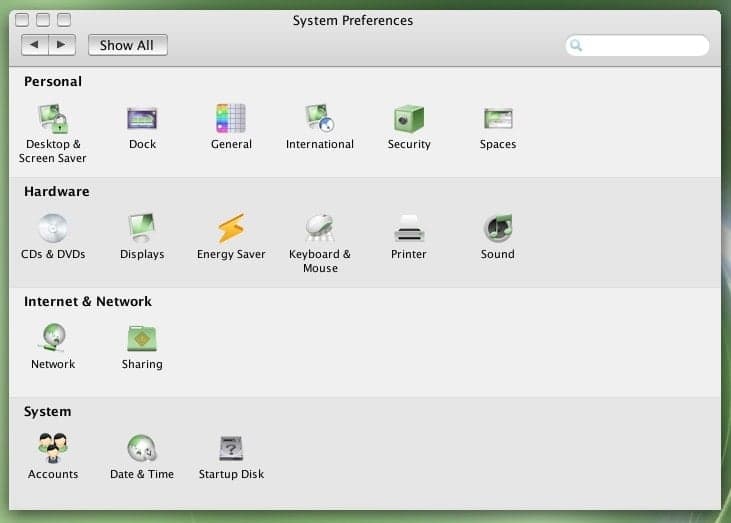 System Preferences