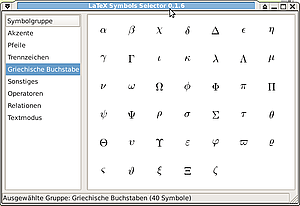 LaTeX Symbols Selector