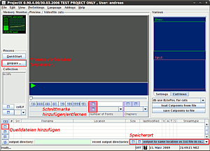 ProjectX Hauptfenster