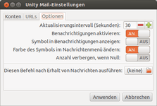 UnityMailKonfigOptionen