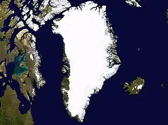 82 % der Fläche Grönlands sind vom Grönländischen Inlandeis bedeckt