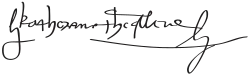 Unterschrift von Katharina von Aragón, wörtlich: Katherina the quene
