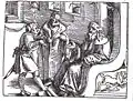 Hans Baldung Grien: "Du sollst nicht falsches Zeugnis geben" (Aus den bei Grüninger 1516 gedruckten Zehn Geboten)