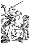 Hans Baldung Grien: Holzschnitt mit Familienwappen