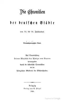 Die Chroniken der deutschen Städte
