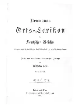 Neumanns Orts-Lexikon des Deutschen Reichs