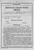 Reichsbank-Antheils-Schein, Vorderseite