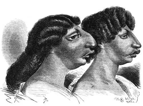 Die Gartenlaube (1856) b 157 2.jpg Knabe, 20 Jahre. Mädchen, 14 Jahre (Herbert König)