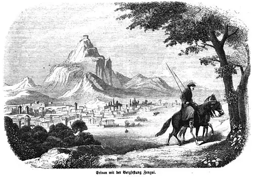 Die Gartenlaube (1856) b 205.jpg Erivan mit der Bergfestung Zengui