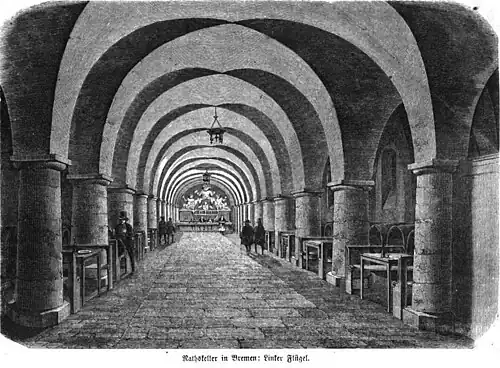 Die Gartenlaube (1857) b 537.jpg Rathskeller in Bremen: Linker Flügel