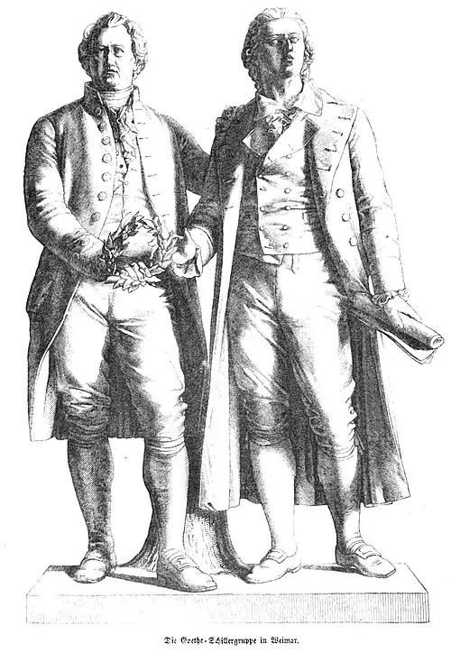 Die Gartenlaube (1857) b 566.jpg Die Goethe-Schillergruppe in Weimar