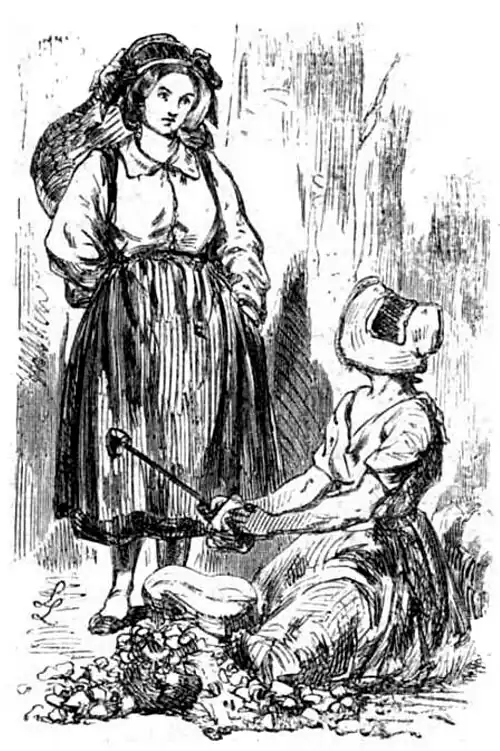 Die Gartenlaube (1857) b 620 1.jpg An der Chausee bei Schleusingen (Ludwig Löffler)