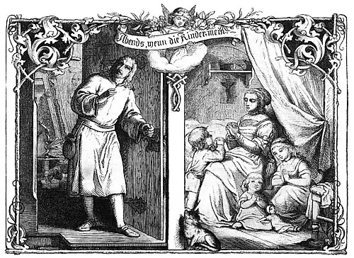 Die Gartenlaube (1858) b 085.jpg Abends, wenn die Kinderlein