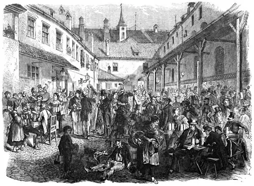 Die Gartenlaube (1859) b 577.jpg Das Hofbräuhaus in München (Carl Emil Döpler) (S)