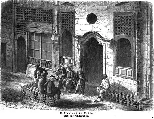 Die Gartenlaube (1860) b 181.jpg Kaffeehaus in Kairo. Nach einer Photographie