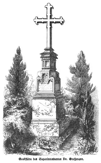 Die Gartenlaube (1860) b 244.jpg Grabstätte des Superintendenten Dr. Großmann
