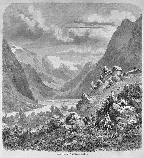Die Gartenlaube (1863) b 389.jpg Szenerie in Guldbrandsdalen