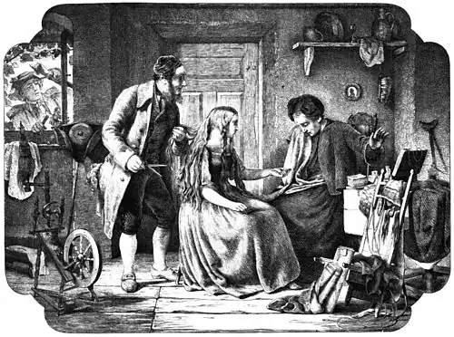 Die Gartenlaube (1864) b 061.jpg Haarkäufer in Thüringen Nach einem Originalgemälde (S)