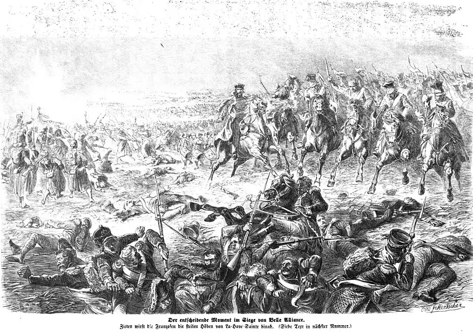 Die Gartenlaube (1864) b 117.jpg Der entscheidende Moment im Siege von Belle Alliance (S)