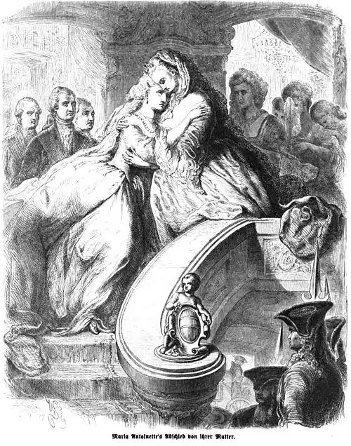 Die Gartenlaube (1864) b 773.jpg Maria Antoinette’s Abschied von ihrer Mutter