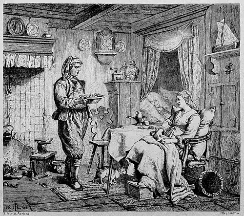 Die Gartenlaube (1867) b 009.jpg Die erste Wochensuppe. Originalgemälde von Rudolf Jordan.