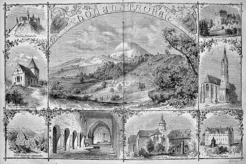 Die Gartenlaube (1867) b 700.jpg (D) Hohenstaufen und seine Kaisermale. Nach der Natur gezeichnet von M. Bach.