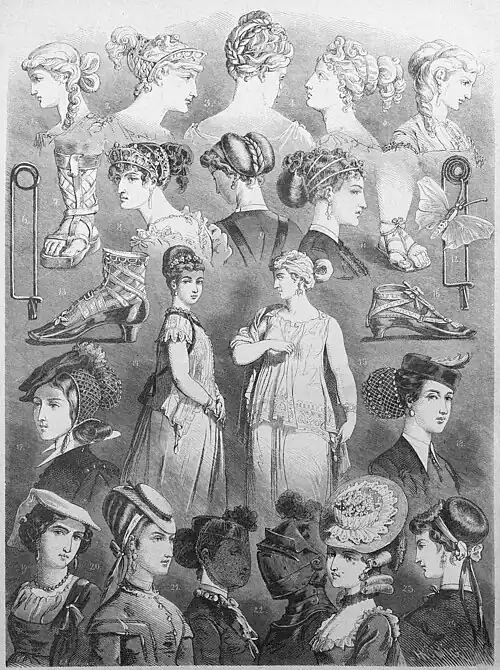 Die Gartenlaube (1867) b 725.jpg (S) Die Urbilder unserer Frauenmoden. Originalzeichnung von Herbert König.