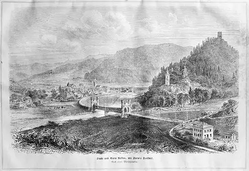 Die Gartenlaube (1868) b 669.jpg Stadt und Burg Nassau, mit Stein’s Denkmal. Nach einer Photographie (S)