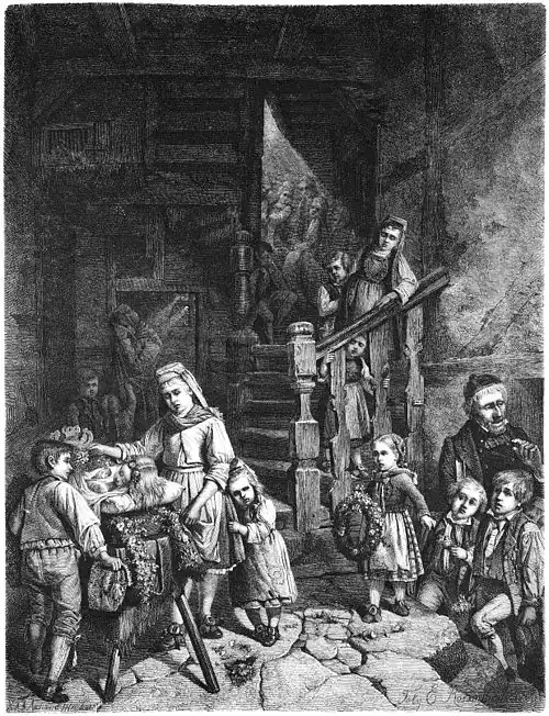 Die Gartenlaube (1869) b 421.jpg Der letzte Liebesdienst. Nach seinem Oelgemälde auf Holz übertragen von Toby Rosenthal aus San Francisco (S)
