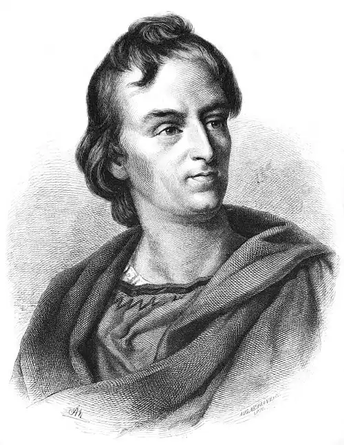 Die Gartenlaube (1869) b 711.jpg Friedrich von Schiller. Nach dem Originalbilde con F. A. Tischbein, im Besitz des Schillervereins in Leipzig (Adolf Neumann)