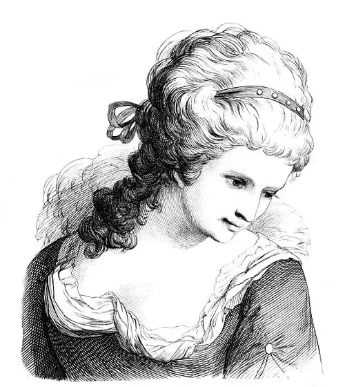 Die Gartenlaube (1869) b 807.jpg Goethe’s Geliebte in Rom. Nach Goethe’s Handzeichnung übertragen von Prof. Thumann