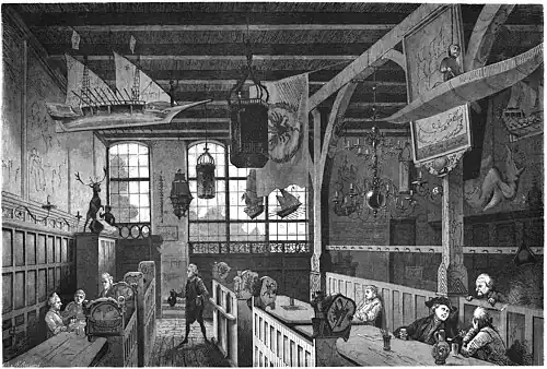Die Gartenlaube (1870) b 077.jpg Das Schifferhaus in Lübeck Originalzeichnung von Vinc. Lerche in Düsseldorf (S)