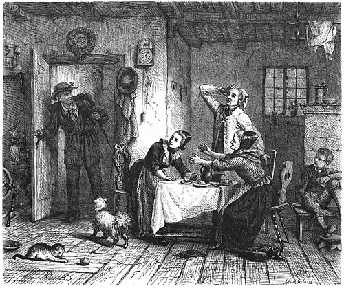 Die Gartenlaube (1870) b 493 2.jpg Die Rückkehr (Emil Gottlieb Schuback)
