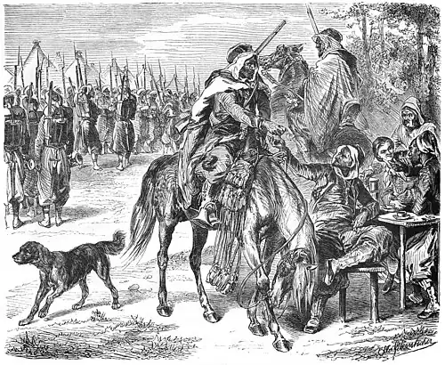 Die Gartenlaube (1870) b 520.jpg Afrikanische Trupen im Lager von Chalons Nach der Natur aufgenommen von Fikentscher