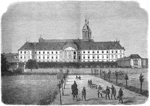 Die Gartenlaube (1870) b 605.jpg Das Kloster der barmherzigen Schwestern, jetzt deutsches Lazareth in Pont à Mousson Nach der Natur aufgenommen