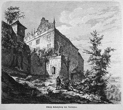 Die Gartenlaube (1871) b 620.jpg Schloß Kadolzburg von Nordosten