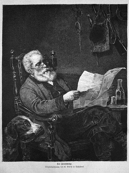 Die Gartenlaube (1872) b 264.jpg Der Fernsichtige. Originalzeichnung von E. Bosch in Düsseldorf.
