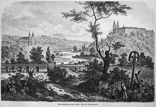 Die Gartenlaube (1872) b 681.jpg Vierzehnheiligen und Kloster Banz in Unterfranken.