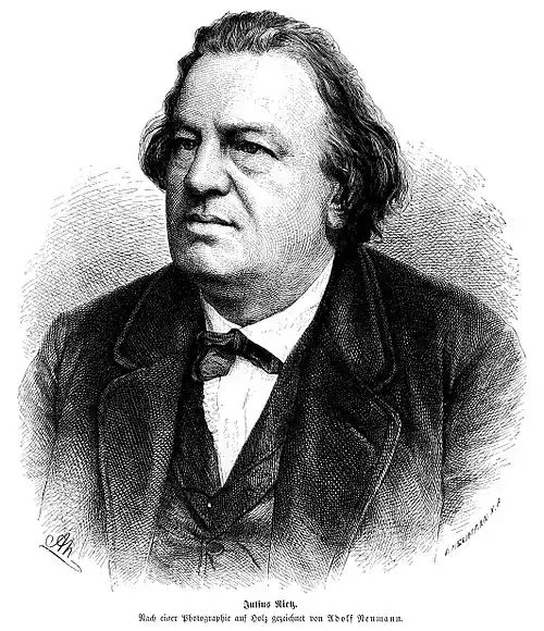 Die Gartenlaube (1872) b 819.jpg Julius Rietz. Nach einer Photographie auf Holz gezeichnet von Adolf Neumann.