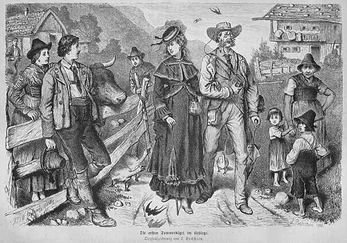 Die Gartenlaube (1873) b 345.jpg Die ersten Sommervögel im Gebirge. Originalzeichnung von L. Bechstein (S)