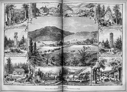 Die Gartenlaube (1873) b 474.jpg Ilmenau und Umgebung. Nach der Natur aufgenommen und auf Holz gezeichnet von Herm. Heubner in Leipzig (D)