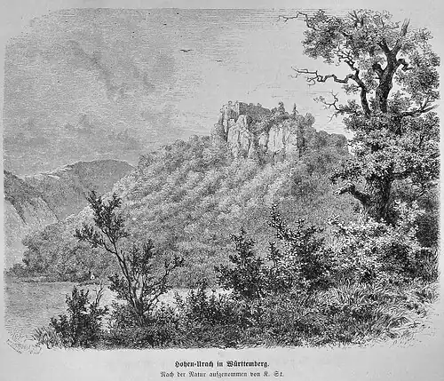 Die Gartenlaube (1873) b 679.jpg Hohen-Urach in Württemberg. Nach der Natur aufgenommen von K. St.
