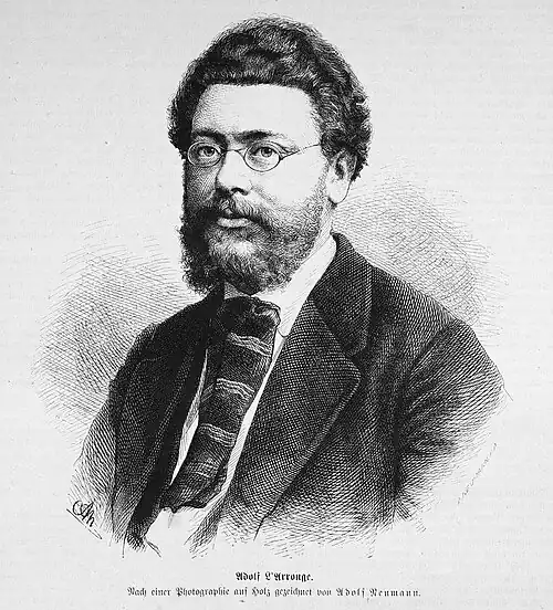 Die Gartenlaube (1874) b 639.jpg Adolf L’Arronge. Nach einer Photographie auf Holz gezeichnet von Adolf Neumann.