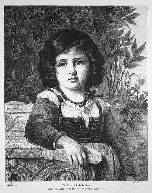 Die Gartenlaube (1874) b 803.jpg Die kleine Cäcilie in Rom. Nach dem Oelbilde von Helene Richter in Düsseldorf.