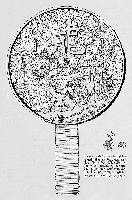 Die Gartenlaube (1877) b 487.jpg Genaues Facsimile der Rückseite des Sentker’schen Zauberspiegels