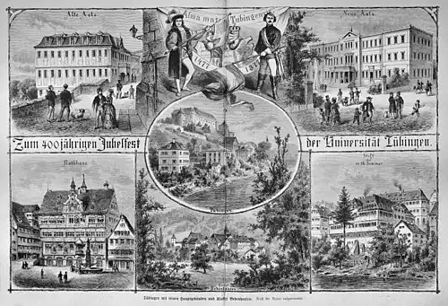 Die Gartenlaube (1877) b 606.jpg Tübingen mit seinen Hauptgebäuden und Kloster Bebenhausen. Nach der Natur aufgenommen