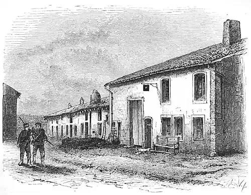 Die Gartenlaube (1877) b 777.jpg Bismarck’s Wohnung in Rezonville nach der Schlacht bei Gravelotte. Nach der Natur aufgenommen
