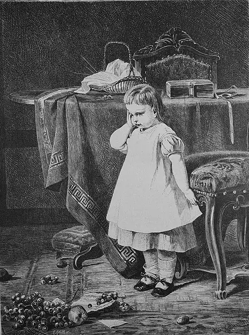 Die Gartenlaube (1878) b 037.jpg „Anders, --- als sonst ein Menschenköpfen, Malt sich in diesem Kopf die Welt“ Originalzeichnung von M. Kaltenmoser in München